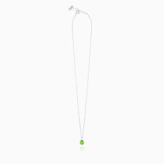 Sterling Silver Pear Emerald Necklace