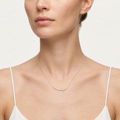 Sterling Silver Modern Cross Necklace