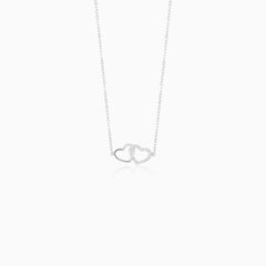 Sterling Silver Interlocking Heart Necklace