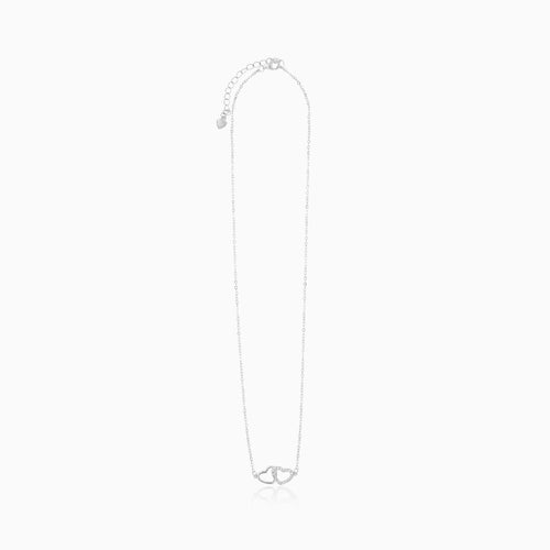 Sterling Silver Interlocking Heart Necklace