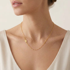 Gold-Plated Silver Rosary Chain Necklace