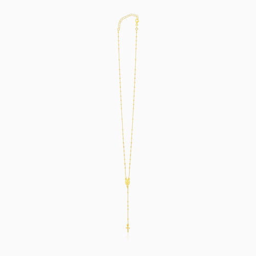 Gold Plated Silver Rosary Necklace