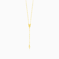 Gold Plated Silver Rosary Necklace