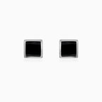 Men’s Sterling Silver Cufflinks with Square Onyx