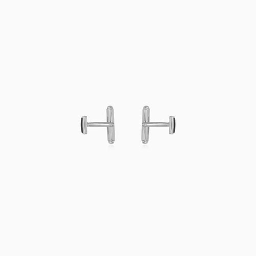 Men’s Sterling Silver Cufflinks with Square Onyx