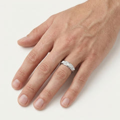 Textured Sterling Silver Wedding Band
