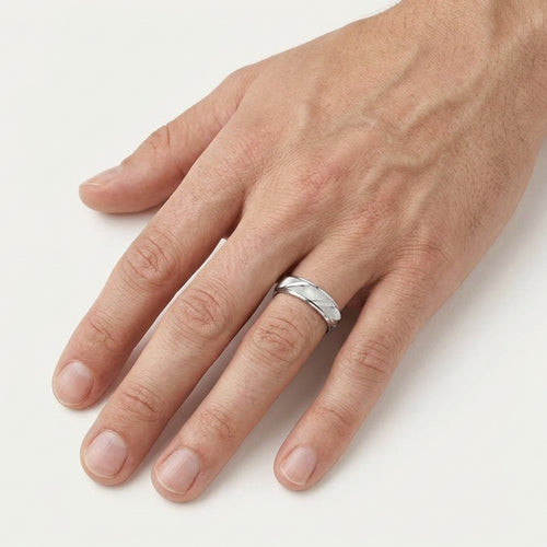 Textured Sterling Silver Wedding Band