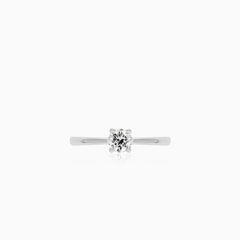 White Gold Solitaire Diamond Ring