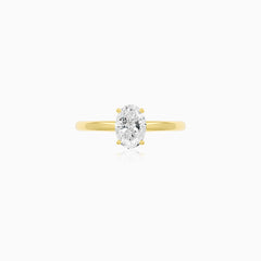 Oval Lab Diamond Yellow Gold Ring