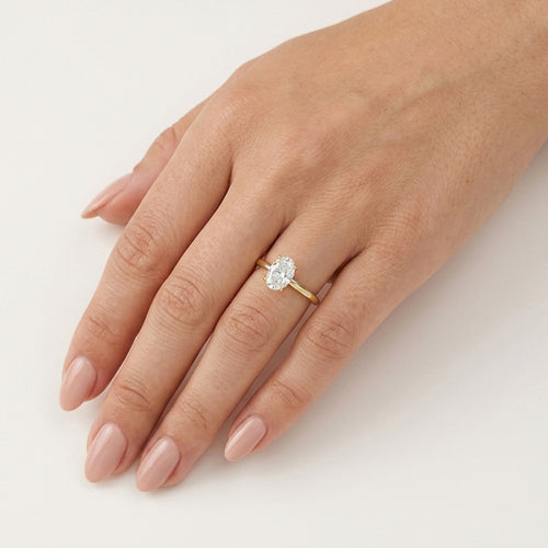 Oval Lab Diamond Yellow Gold Ring