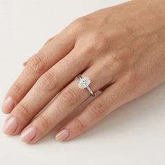 Oval Diamond White Gold Solitaire Ring