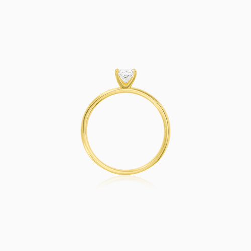 Oval Lab-Grown Diamond Yellow Gold Ring