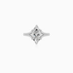 Solitérny prsteň s lab diamantom výbrusu Marquise v bielom zlate