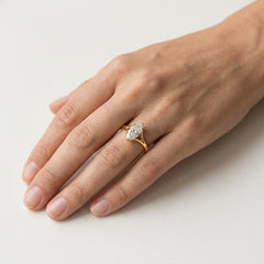 Lotos Marquise Lab Diamond Ring in Yellow Gold