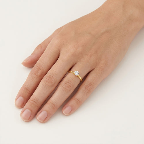 Yellow Gold Lab-Grown Diamond Solitaire Ring