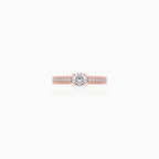 Rose Gold Pavé Solitaire Engagement Ring