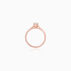 Rose Gold Pavé Solitaire Engagement Ring