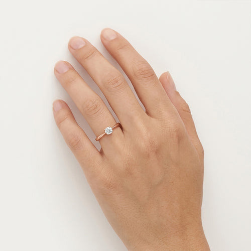Rose Gold Round Lab-Grown Diamond Solitaire Engagement Ring