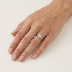 Lotus Setting Lab-Grown Diamond Solitaire Ring