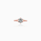 Lotus Setting Lab Grown Diamond Ring In Rose Gold