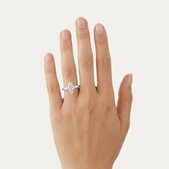 Marquise Diamond Engagement Ring in White Gold