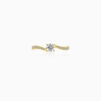 Wave Lab-Grown Diamond Engagement Ring in Yellow Gold