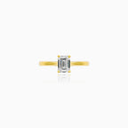 Rectangular Lab-Grown Diamond Ring in Yellow Gold