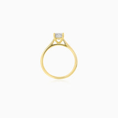 Rectangular Lab-Grown Diamond Ring in Yellow Gold