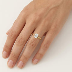 Rectangular Lab-Grown Diamond Engagement Ring