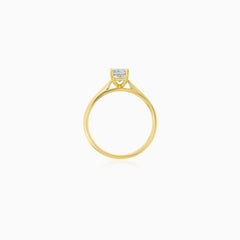 Rectangular Lab-Grown Diamond Engagement Ring