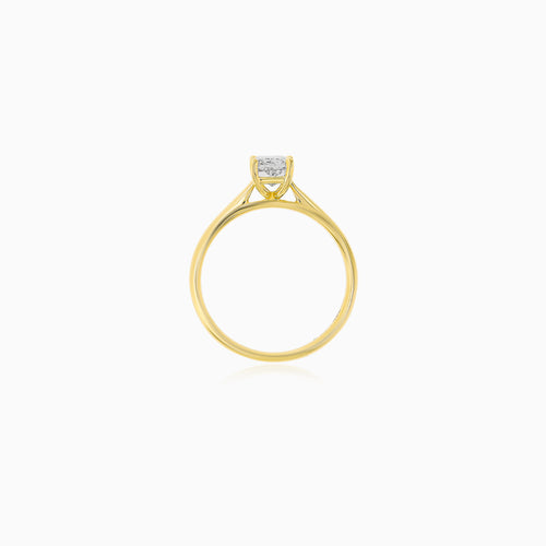 Rectangular Lab-Grown Diamond Engagement Ring