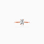 Rose Gold Rectangular Diamond Engagement Ring