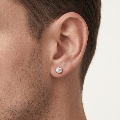 Náušnice Z Růžového Zlata S Kulatými Diamanty