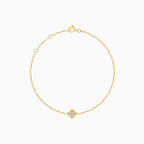 Diamond Flower Bracelet in 14k Yellow Gold