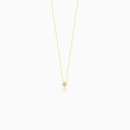 14K Yellow Gold Clover Diamond Necklace