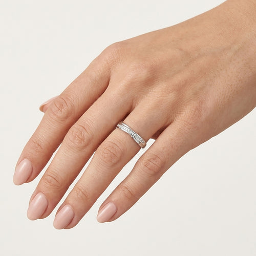 White Gold Diamond Twist Ring