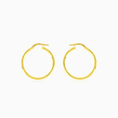 Doppelstrahl-Mesh-Verschluss-Hoops aus Gelb- und Weißgold