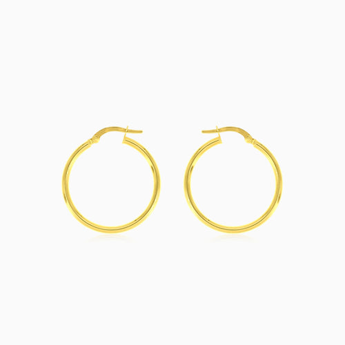 Doppelstrahl-Mesh-Verschluss-Hoops aus Gelb- und Weißgold