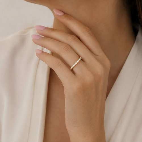 Yellow Gold Eternity Zirconia Ring