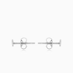 White gold stud earrings for men and women