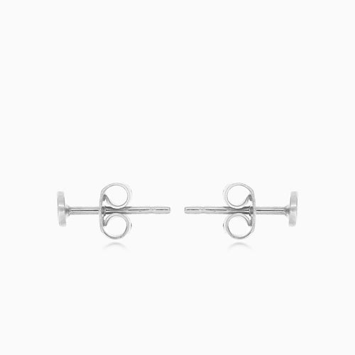 White gold stud earrings for men and women