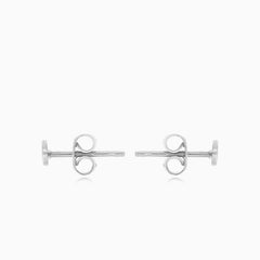 Men and women white gold studs earrings
