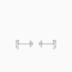 18kt white gold round bezel cubic zirconia stud earrings