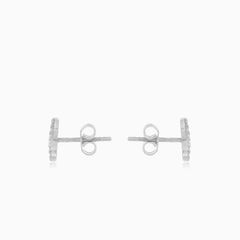 Infinity cubic zirconia studs white gold earrings