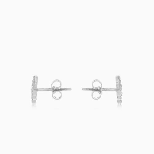 Infinity cubic zirconia studs white gold earrings