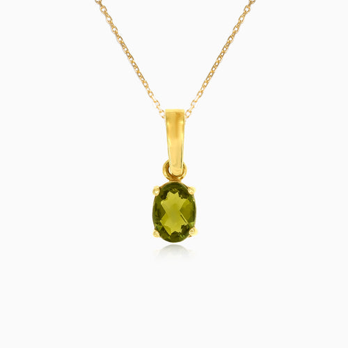 Pendentif en or jaune avec pierre de moldavite exquise