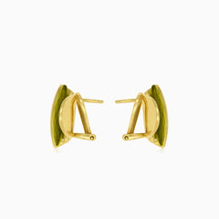 Elegantes pendientes de oro de 14 quilates con moldavita