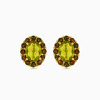 Náušnice z vltavínu a granátu Royal Treasures