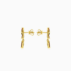 Půvabné zlaté náušnice s markýzovým granátem