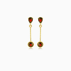 Nadčasová zlatá krása náušnice z granátem